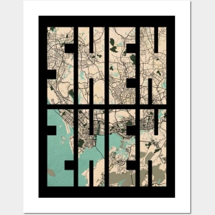 Shenzhen, China City Map Typography - Vintage Posters and Art